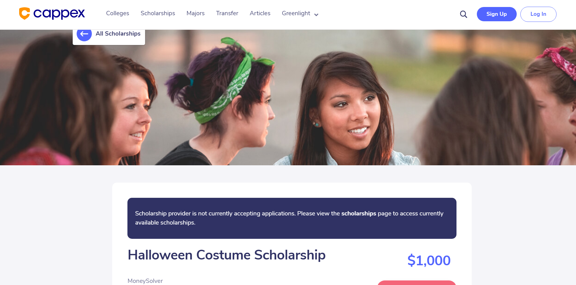Halloween costume scholarship
