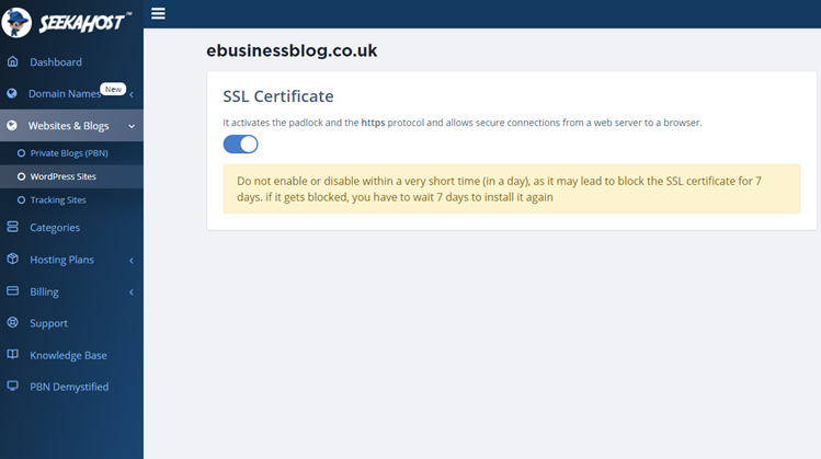 Activate SSL Certificate